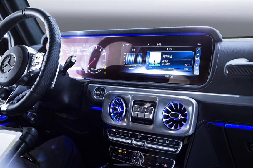 2019-2023 Mercedes Benz W464 G550 G63 AMG G-Class Dry Carbon Fiber Screen Surround Panel Replacement