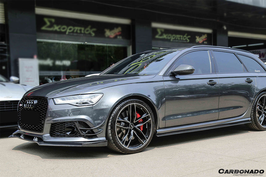 2013-2018 Audi RS6 Avant BS Style Carbon Fiber Front Bumper Canards
