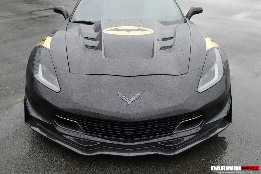 2013-2019 Corvette C7 Z51 Z06 Grandsport Carbon Fiber Front Lip with Caps