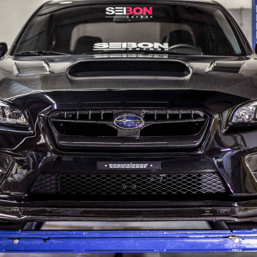 OEM-style carbon fiber front grille for 2015-2017 Subaru WRX/STi