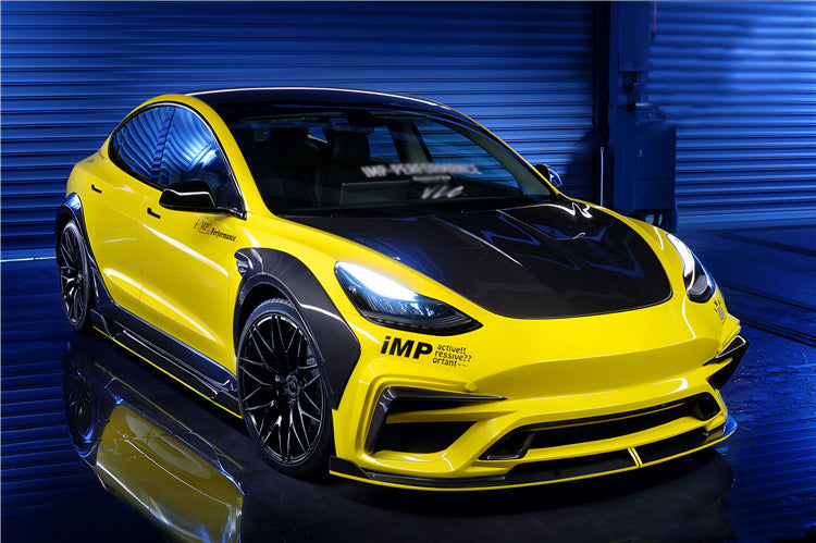 2017-2023 Tesla Model 3 IMP Performance Partial Carbon Fiber Front Bumper
