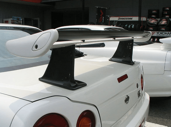 Nissan Skyline R34 GTR 1998-2005 Carbon Fiber OEM Spoiler with JUN High Spoiler Leg