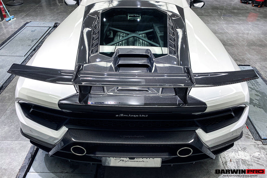 2015-2020 Lamborghini Huracan LP610/LP580 Performante Style Carbon Trunk Spoiler and Engine Hood