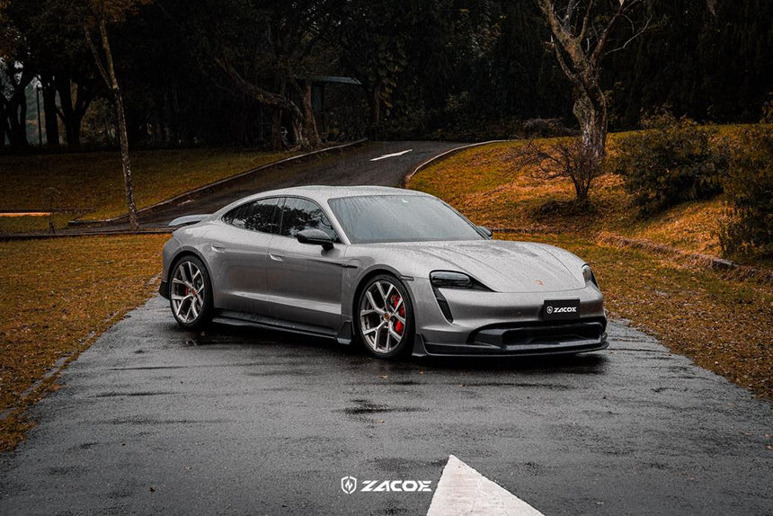 Porsche Taycan Dry Carbon Fiber Side Skirts - Zacoe