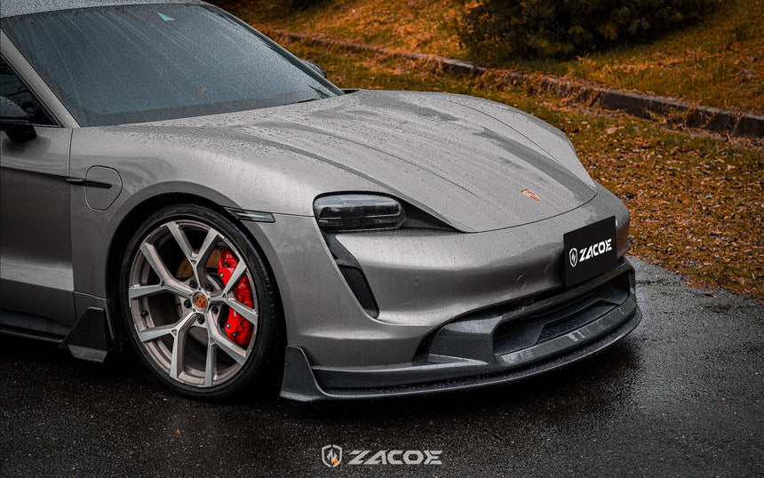 Porsche Taycan Dry Carbon Fiber Front Lip - Zacoe