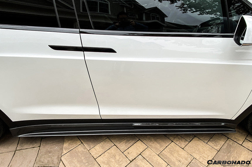 2016-2021 Tesla X SUV RZS Style Carbon Fiber Side Skirts