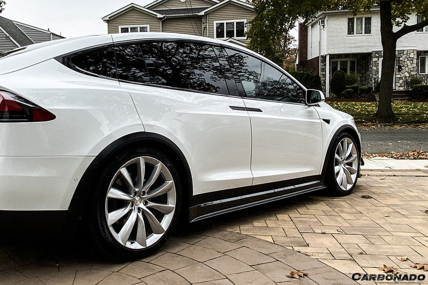 2016-2021 Tesla X SUV RZS Style Carbon Fiber Side Skirts