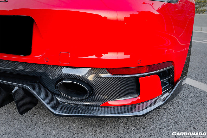 2019-2023 Porsche 911 992 Carrera/Targa Sport Design Bumper WP Style Dry Carbon Fiber Rear Lip