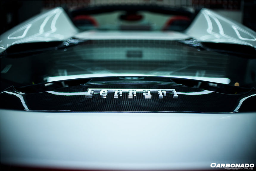 2015-2020 Ferrari 488 Spyder Dry Carbon Fiber Engine Hood With Glass