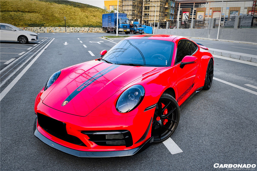 2019-2023 Porsche 911 992 Carrera/Targa Sport Design WP Style Dry Carbon Fiber Bumper Canards