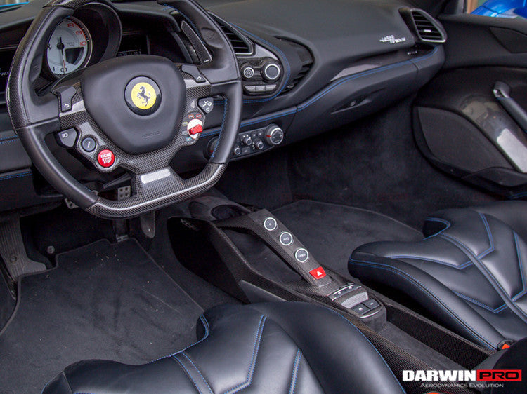2015-2020 Ferrari 488 GTB/Spyder Dry Carbon Fiber Bridge Support & Windows Switches Panel