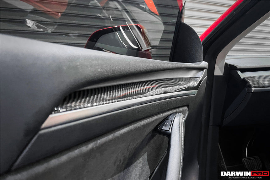 2020-2023 Tesla Model 3/Y OEM Style Autoclave Carbon Fiber Door Trim Interior Replacement