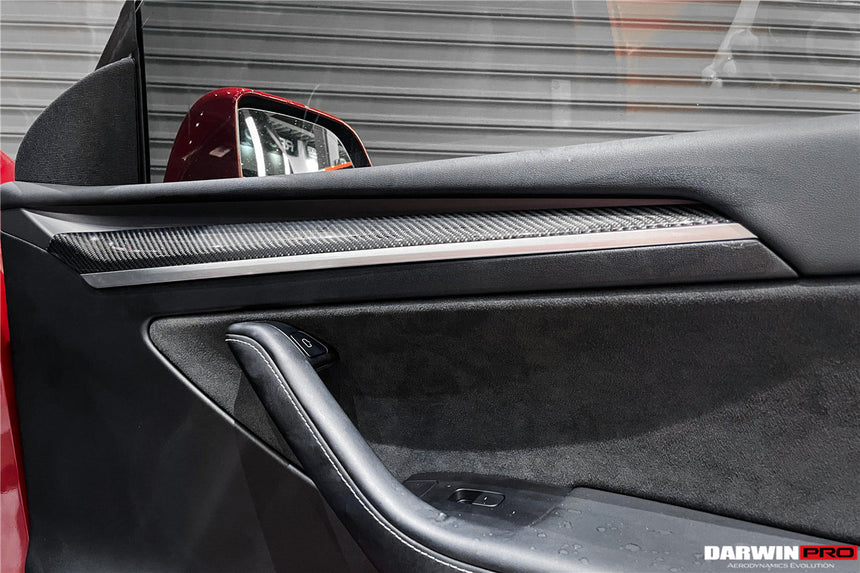 2020-2023 Tesla Model 3/Y OEM Style Autoclave Carbon Fiber Door Trim Interior Replacement
