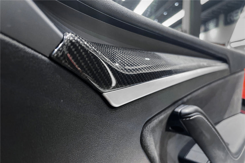 2020-2023 Tesla Model 3/Y OEM Style Autoclave Carbon Fiber Door Trim Interior Replacement