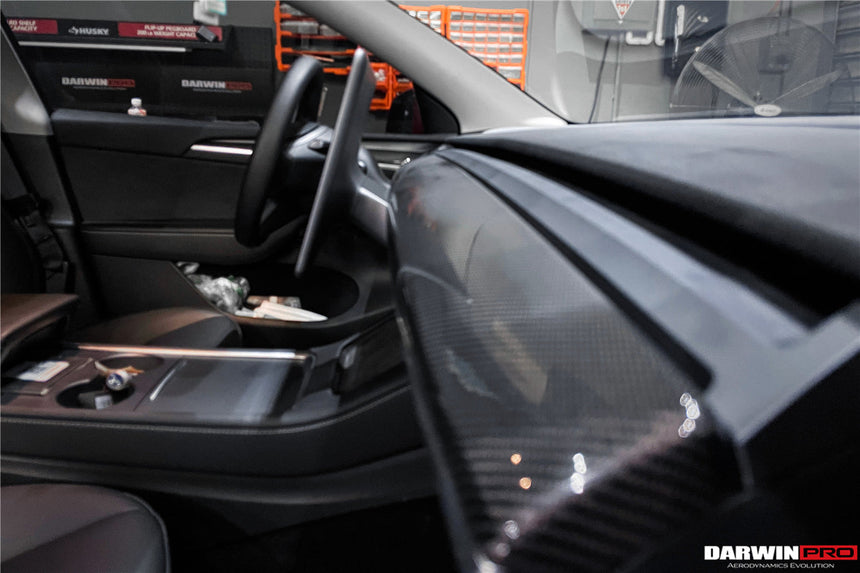 2020-2023 Tesla Model 3/Y OEM Style Autoclave Carbon Fiber Dashboard Trim Interior Replacement