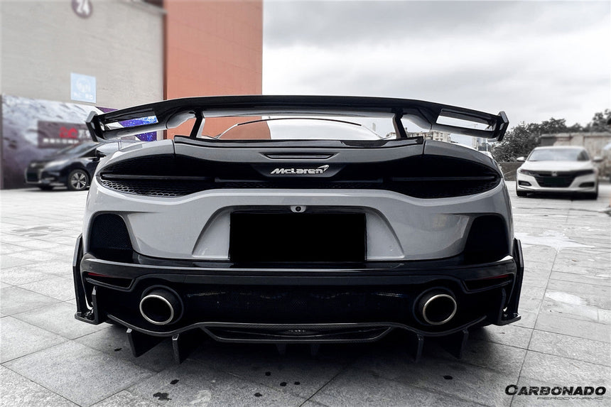 2020-2023 McLaren GT WP Style DRY Carbon Fiber Rear Bumper Side Canards
