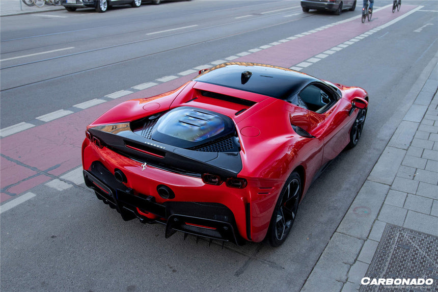 2020-UP Ferrari SF90 Stradale Assetto Fiorano Style Autoclave Carbon Fiber Trunk Spoiler