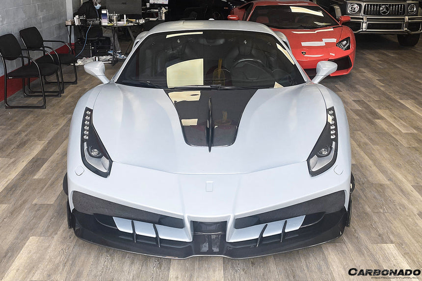 2015-2020 Ferrari 488 GTB/Spyder MA Style Partial Carbon Fiber Front Bumper