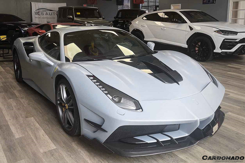 2015-2020 Ferrari 488 GTB/Spyder MA Style Partial Carbon Fiber Front Bumper