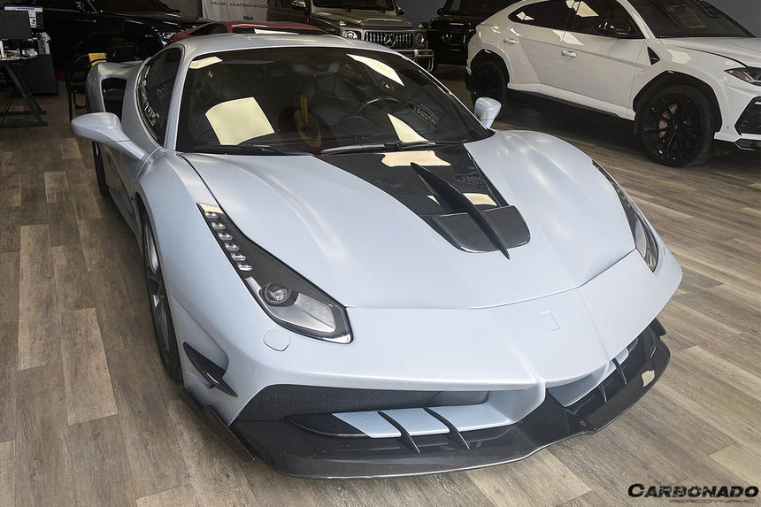 2015-2020 Ferrari 488 GTB/Spyder MA Style Partial Carbon Fiber Front Bumper
