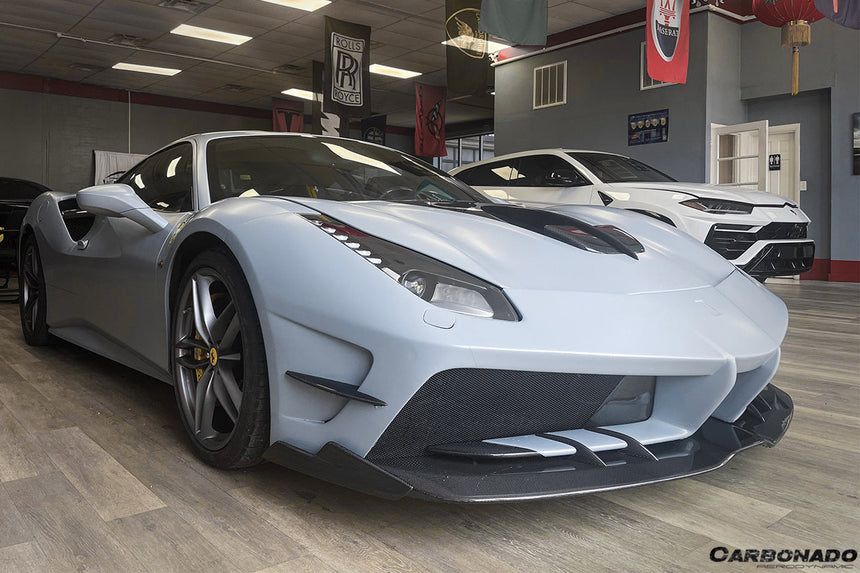 2015-2020 Ferrari 488 GTB/Spyder MA Style Partial Carbon Fiber Front Bumper