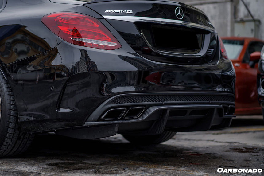 2015-2021 Mercedes Benz W205 C63/S AMG Sedan PS Style Rear Diffuser