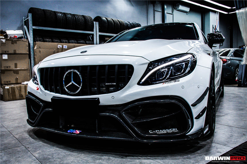 2015-2021 Mercedes Benz W205 C63/S AMG Coupe IMP Performance Partial Carbon Fiber Front Bumper w/ Grill & Canards
