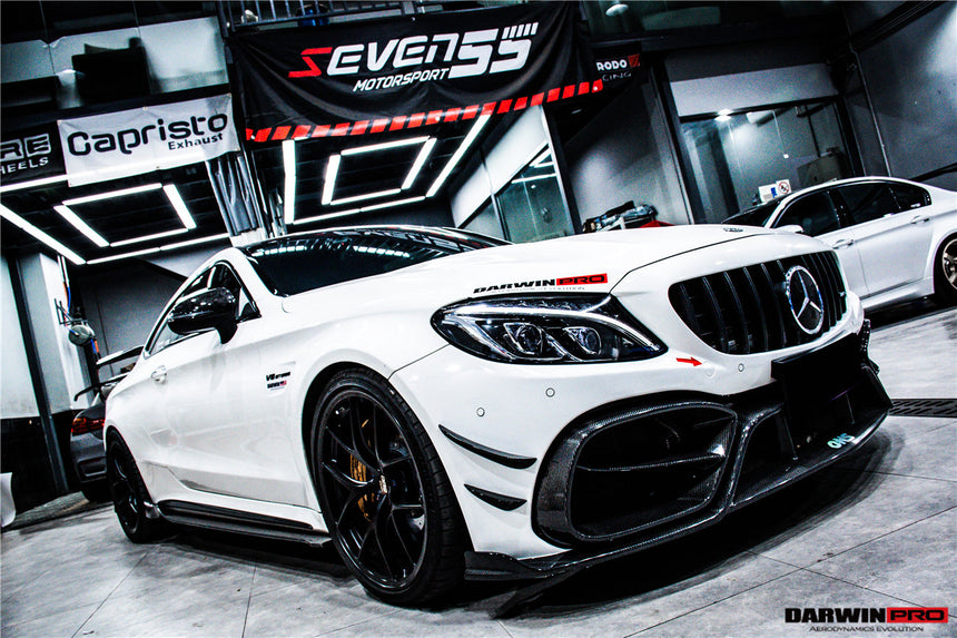 2015-2021 Mercedes Benz W205 C63/S AMG Coupe IMP Performance Partial Carbon Fiber Front Bumper w/ Grill & Canards