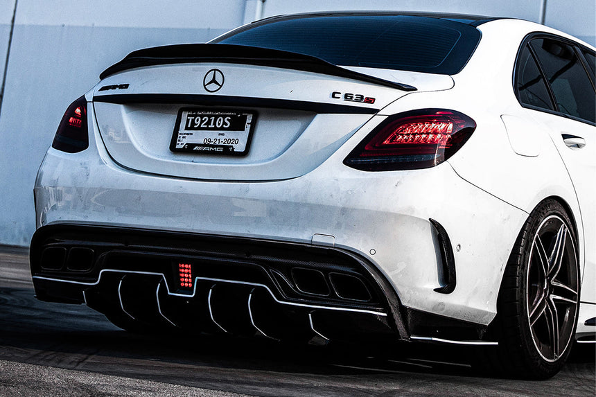 2015-2021 Mercedes Benz W205 C63/S AMG Sedan IMP Performance Carbon Fiber Rear Diffuser w/ Caps
