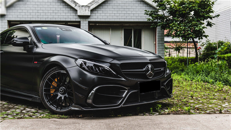 2015-2021 Mercedes Benz W205 C63/S AMG Coupe IMP Performance Partial Carbon Fiber Front Bumper w/ Grill & Canards