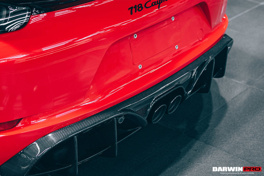 2016-2023 Porsche 718 Cayman/Boxster BKSS Style Carbon Fiber Rear Diffuser
