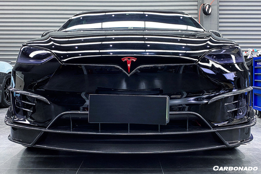 2016-2021 Tesla X SUV RZS Style Carbon Fiber Front Lip