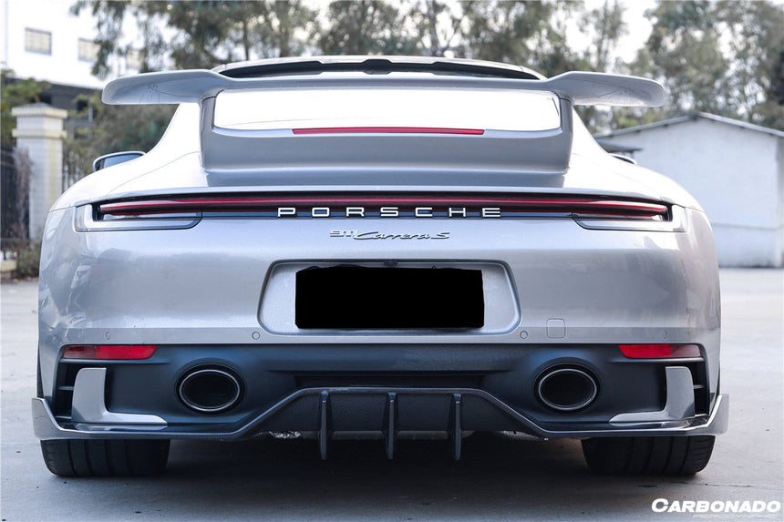 2019-2023 Porsche 911 992 Carrera/Targa Sport Design Bumper WP Style Dry Carbon Fiber Rear Lip