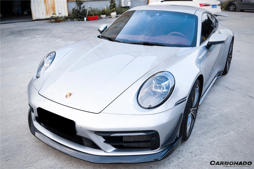 2019-2023 Porsche 911 992 Carrera/Targa Sport Design WP Style Dry Carbon Fiber Bumper Canards