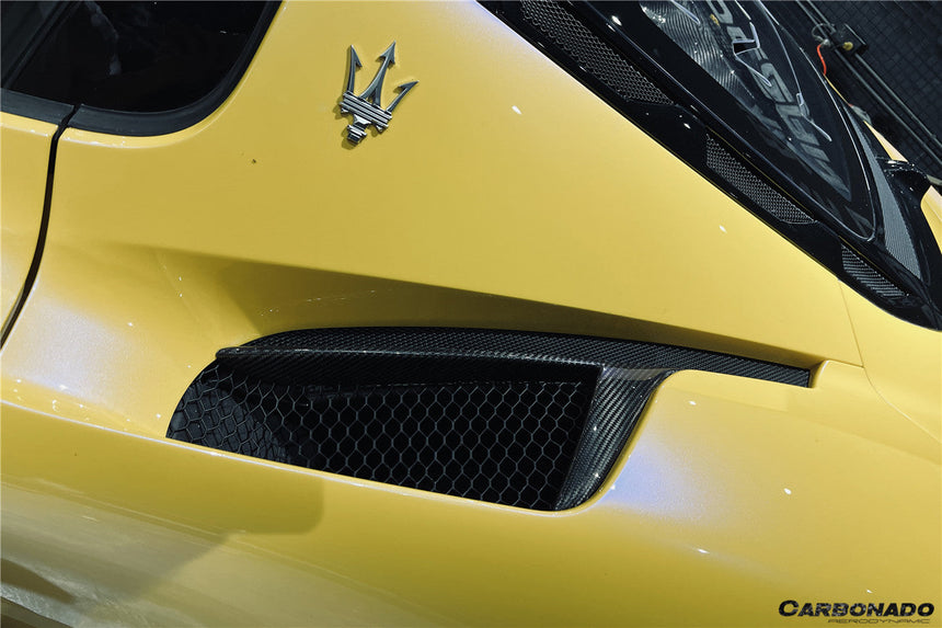 2020-UP Maserati MC20 NVT Style Dry Carbon Fiber Quarter Panel Side Vent Scoops