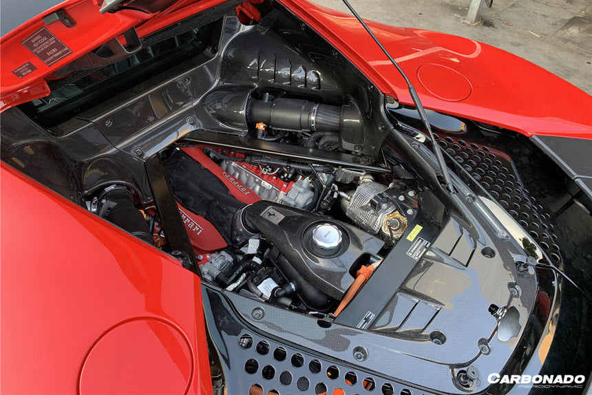 2020-UP Ferrari SF90 Stradale OE Style Autoclave Carbon fiber Engine Cooling Mesh
