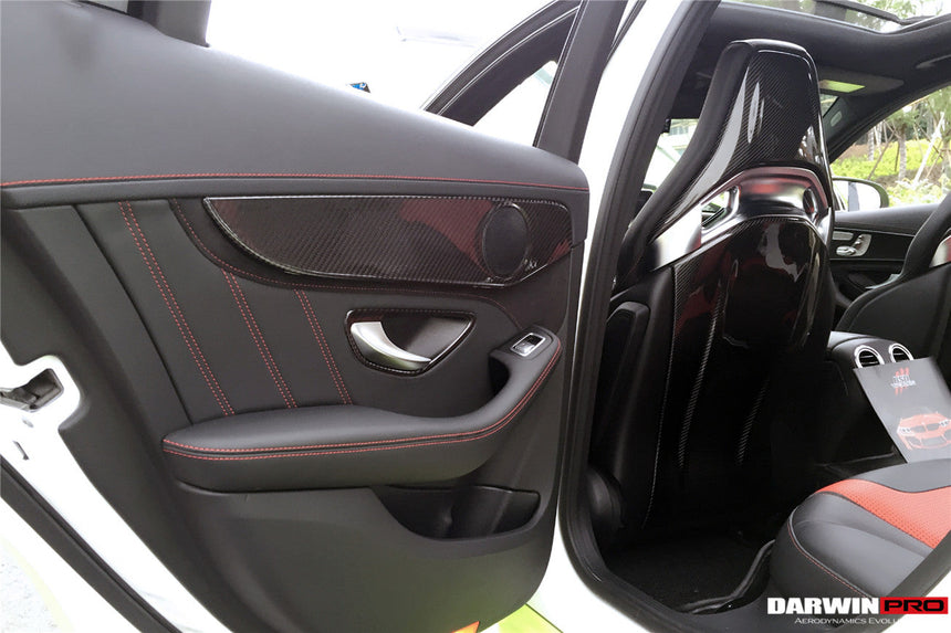 2015-2021 Mercedes Benz W205 C63/S AMG Sedan Carbon Fiber Interior Door Panel Trim Cover Strip