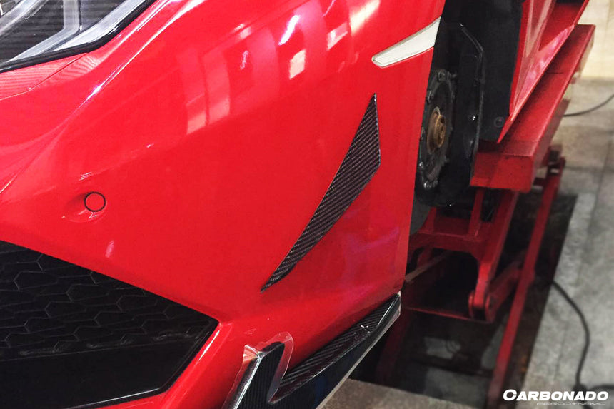 2015-2020 Lamborghini Huracan LP610 RZS Style Front Bumper Carbon Fiber Canard