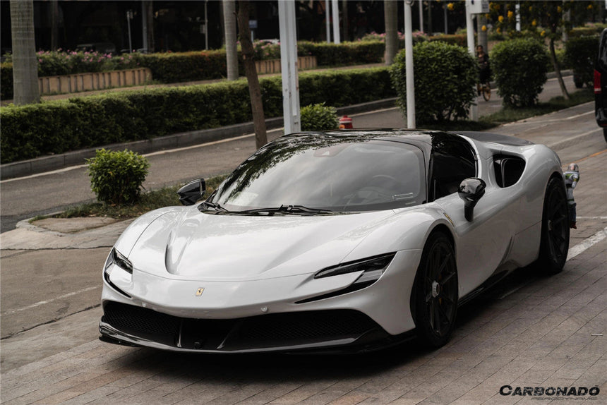 2020-UP Ferrari SF90 Stradale OE Style Autoclave Carbon Fiber Front Bumper Middle Air Vents