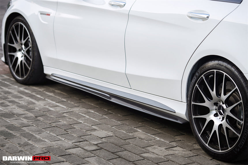2015-2021 Mercedes Benz W205 C63/S AMG Sedan Carbon Fiber Side Skirts Extension