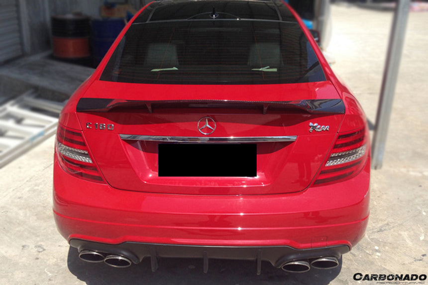 Mercedes Benz W204 C Class/ C63 AMG Coupe RT Style Carbon Fiber Trunk Spoiler