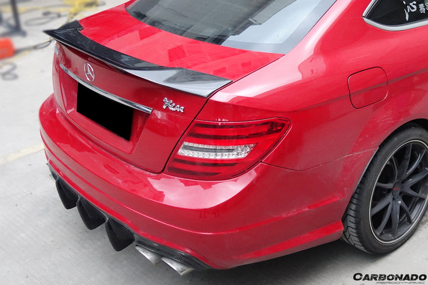 Mercedes Benz W204 C Class/ C63 AMG Coupe RT Style Carbon Fiber Trunk Spoiler