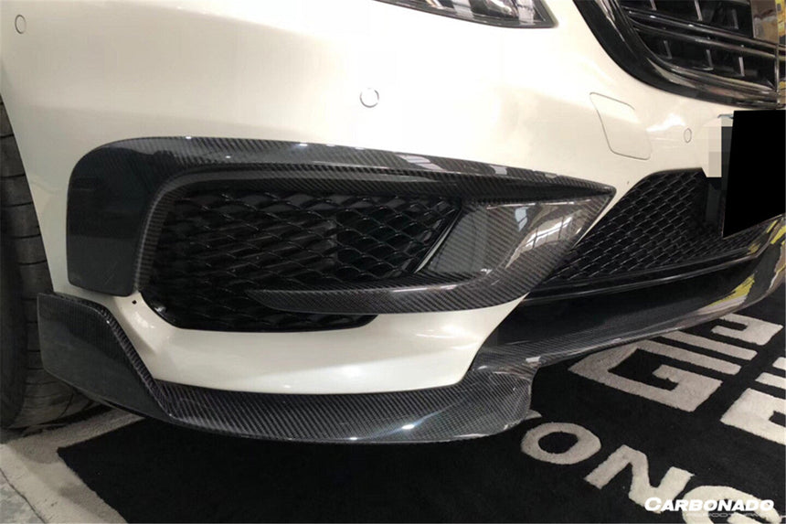 2014-2017 Mercedes Benz W222.1 S63 AMG BRS Style Carbon Fiber Front Bumper Air Vents