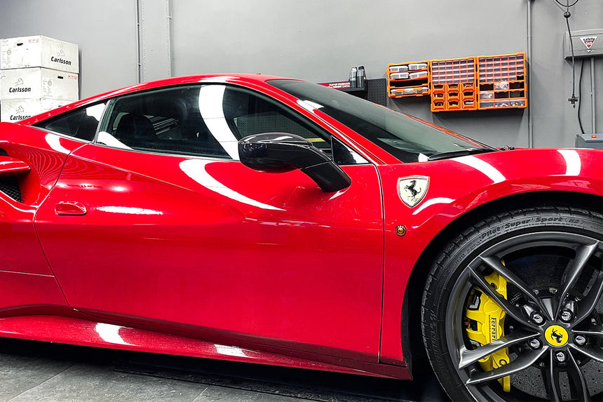 2015-2020 Ferrari 488 GTB/Spyder Carbon Fiber Mirror House & Base Replacement