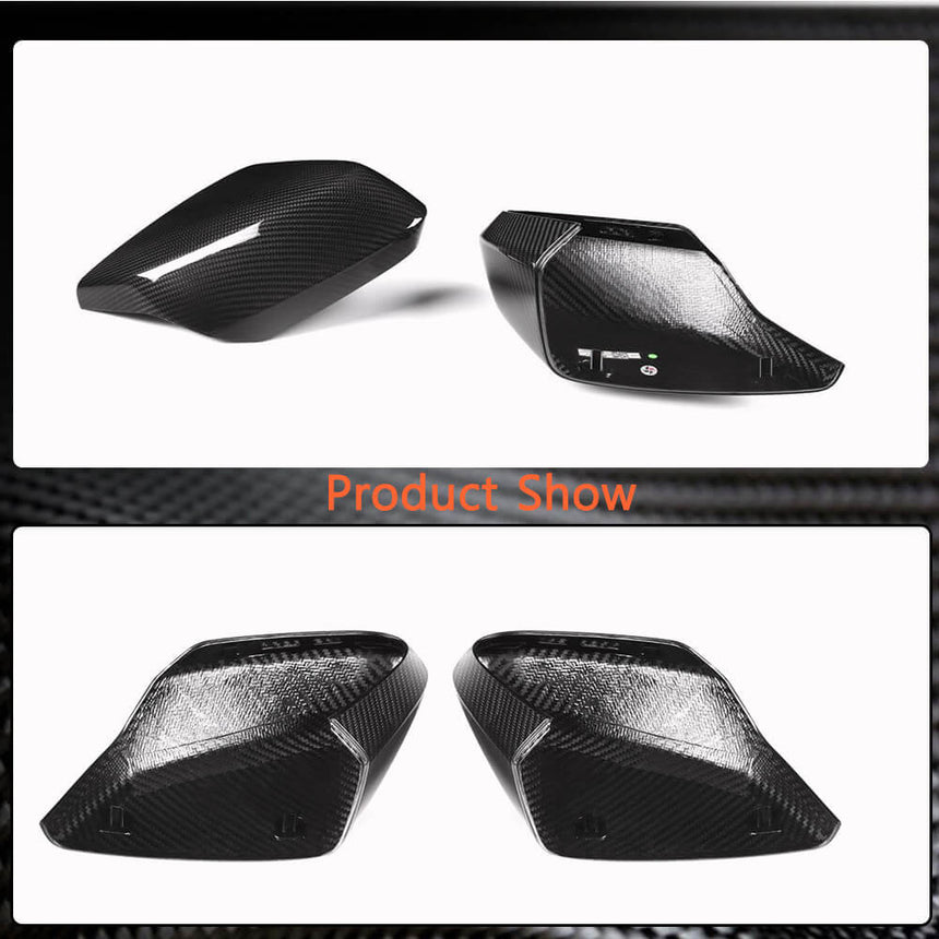For Chevrolet Corvette C8 2-Door 20-22 Replacement Style Dry Carbon Fiber Mirror Covers Side Rearview Mirror Cover Caps Pair