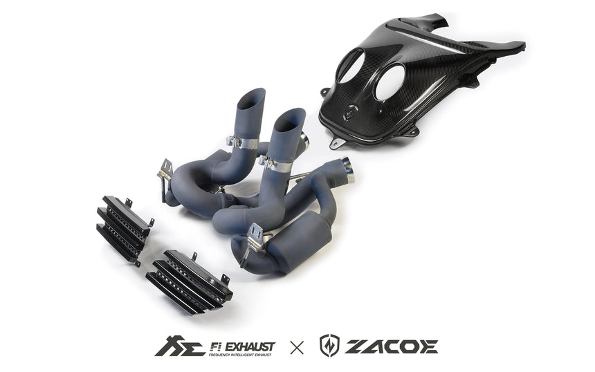 McLaren 650S Dry Carbon Fiber Fiber Volcano Conversion Kit Hood & Exhaust   - Zacoe