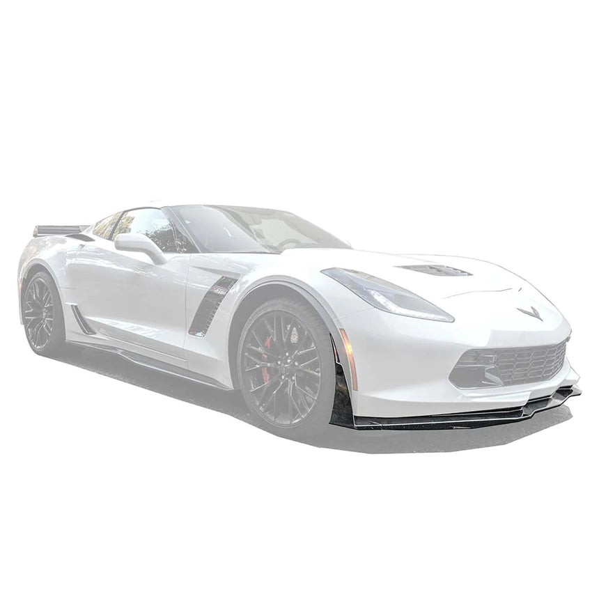 Corvette C7 2014-UP Stage 3 AP style Carbon Fiber Front Lip With Winglets