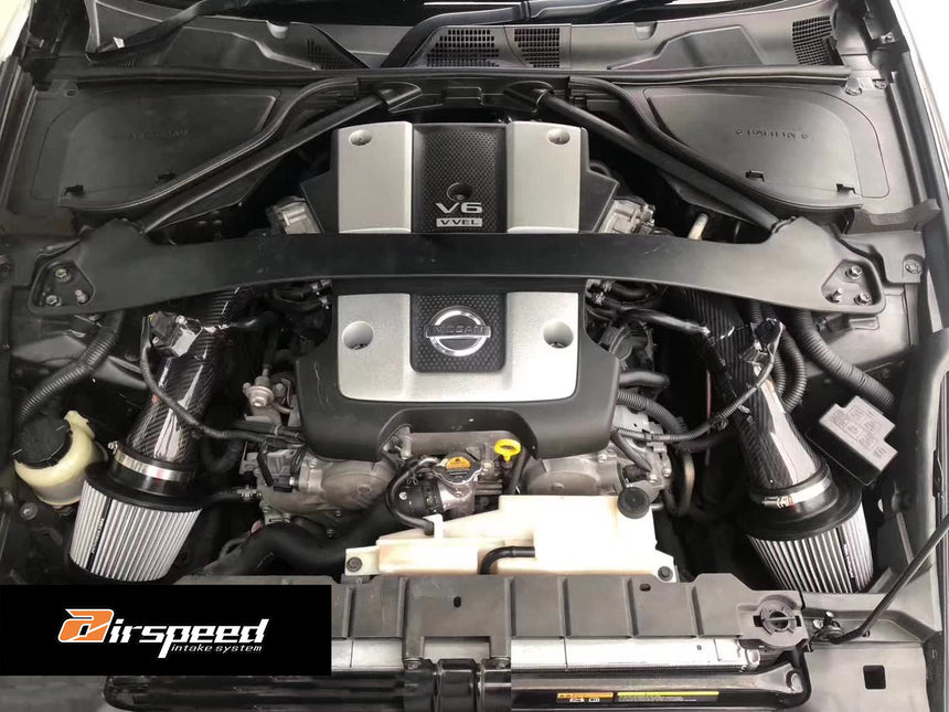 Nissan 370z / Infinity G37 [2008-2013] Airspeed Brand 100% Dry Carbon Fiber Cold Air Intake System