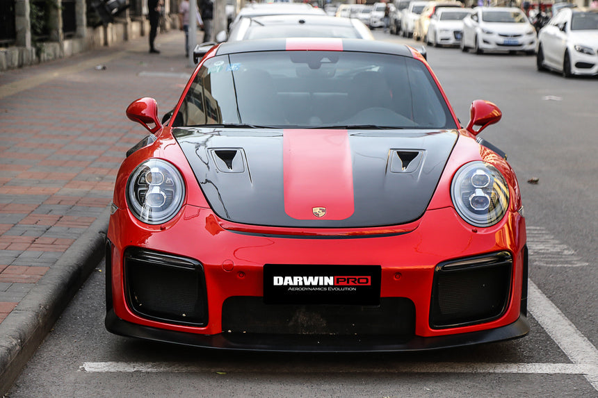 2016-2019 Porsche 911 991.2 Carrera /Targa 4/4S GT2RS Style Partial Carbon Fiber Front Bumper