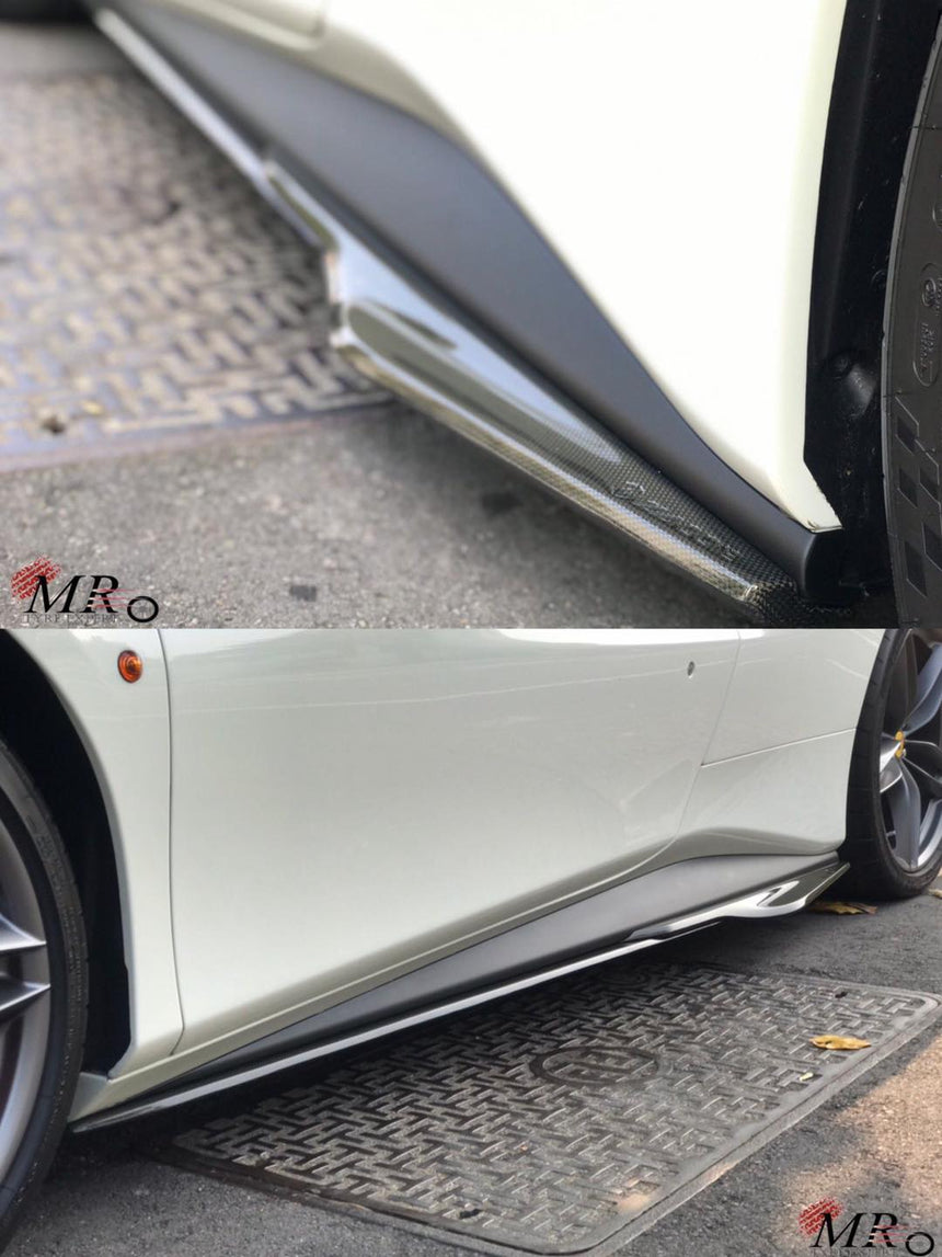 Ferrari 488 GTB Chitu Dry Carbon Fiber Side Skirts - Zacoe